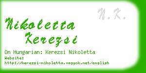 nikoletta kerezsi business card